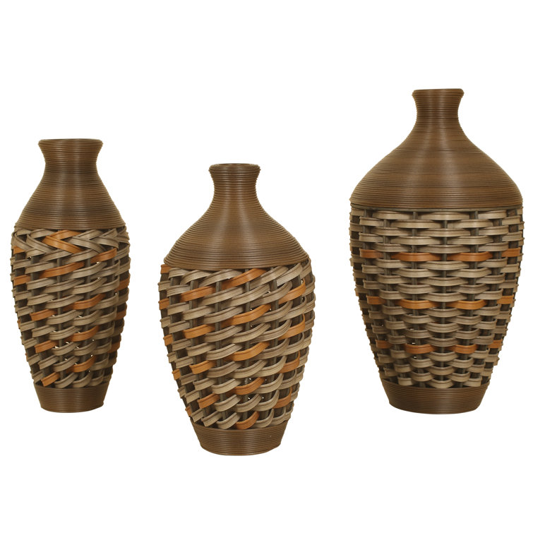 Passport 3 Piece Brown Floor Vase Set Wayfair